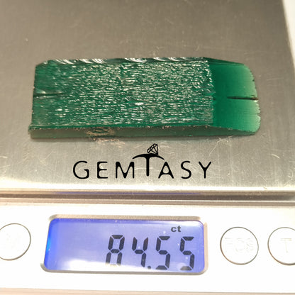 Rough stone for faceting - Emerald Zambian hydrothermal lab grown 84.55ct