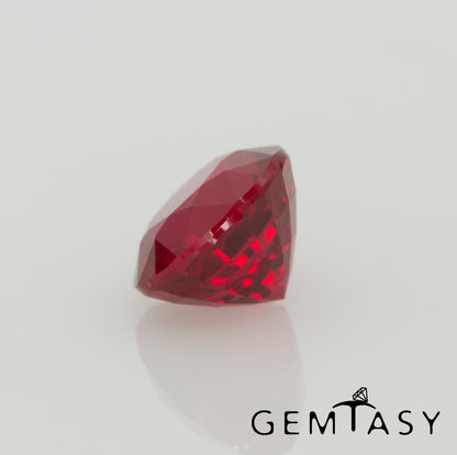 Cut stone - Ruby Pigeon blood Czochralski (Pulled) lab grown, facet Round 5mm 0.75-0.76ct