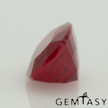 Cut stone - Ruby Pigeon blood Czochralski (Pulled) lab grown, facet Cushion 7x5mm 1.11-1.28ct