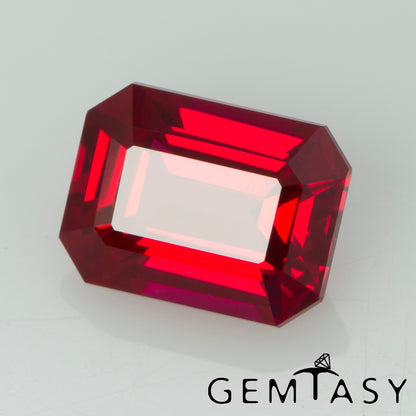 Cut stone - Ruby Pigeon blood Czochralski (Pulled) lab grown, facet Octagon 6.5x5mm 1.19ct