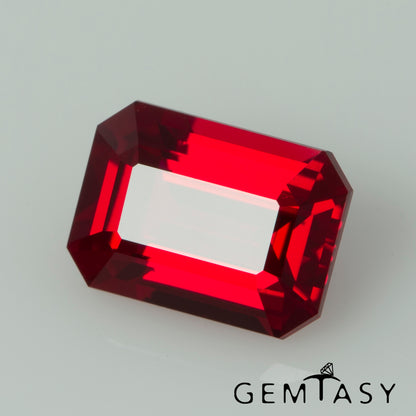 Cut stone - Ruby Pigeon blood Czochralski (Pulled) lab grown, facet Octagon 7x5mm 1.09-1.40ct