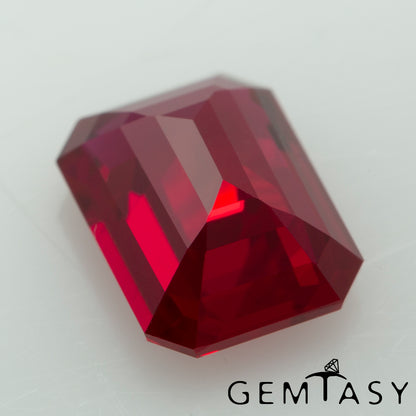 Cut stone - Ruby Pigeon blood Czochralski (Pulled) lab grown, facet Octagon 8x6mm 1.85-2.32ct