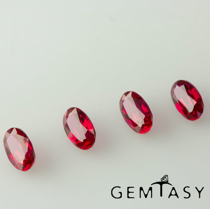 Cut stone - Ruby Pigeon blood Czochralski (Pulled) lab grown, facet Oval 5x3mm 0.29-0.30ct