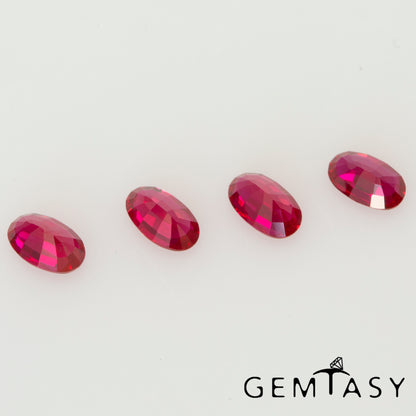 Cut stone - Ruby Pigeon blood Czochralski (Pulled) lab grown, facet Oval 5x3mm 0.29-0.30ct