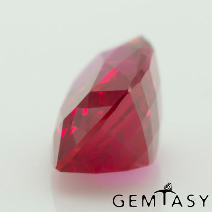 Cut stone - Ruby Pink Czochralski (Pulled) lab grown, facet Cushion 12x7mm 4.03-4.24ct