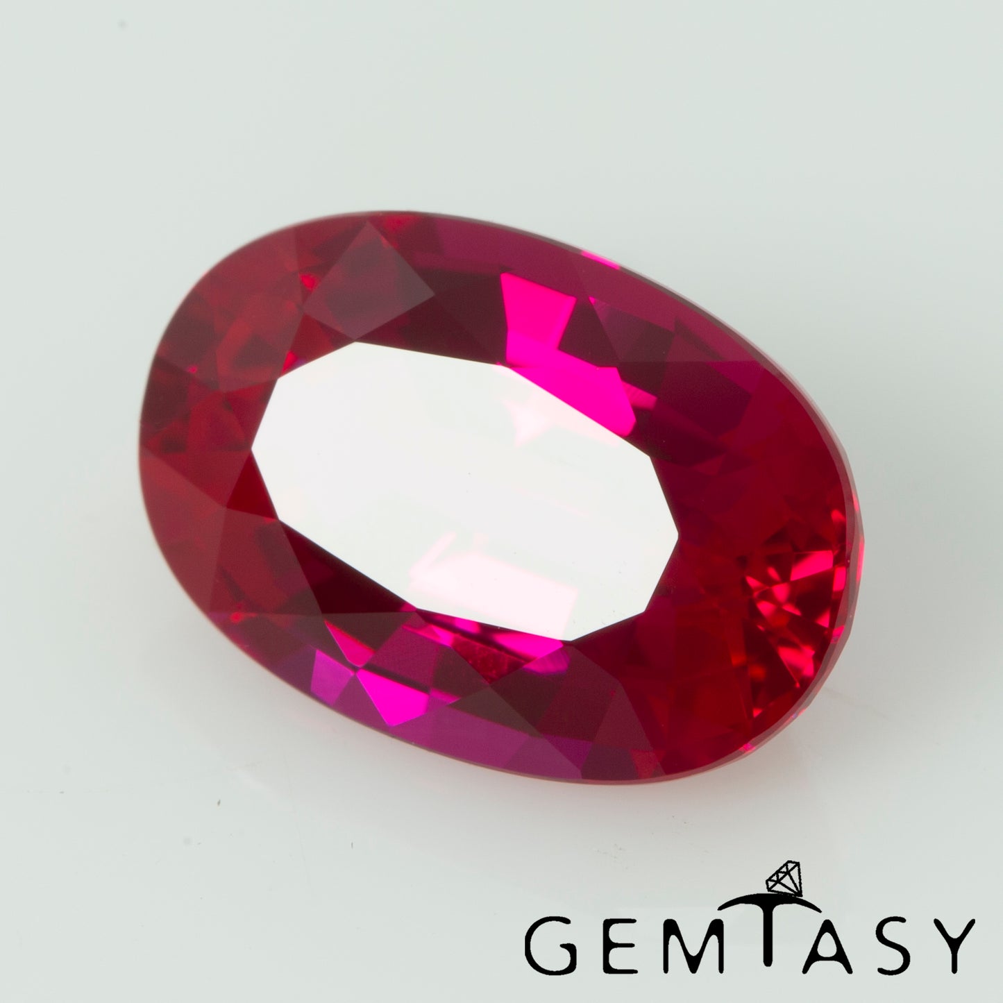 Cut stone - Ruby Pink Czochralski (Pulled) lab grown, facet Oval 12x8mm 4.32-5.07ct