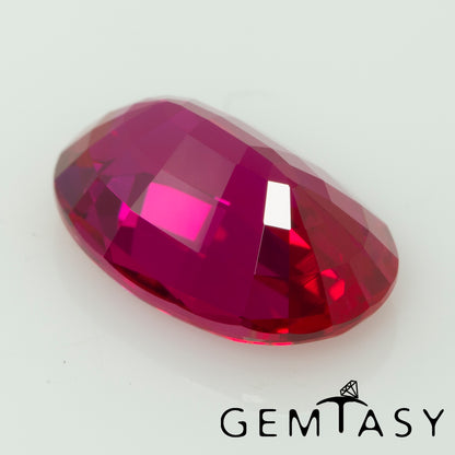 Cut stone - Ruby Pink Czochralski (Pulled) lab grown, facet Oval 12x8mm 4.32-5.07ct