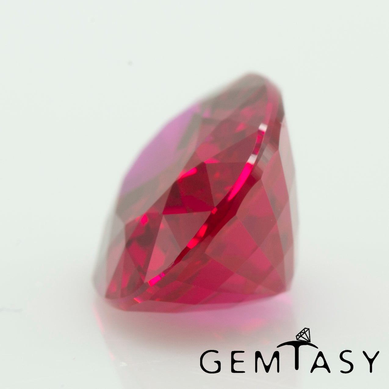 Cut stone - Ruby Pink Czochralski (Pulled) lab grown, facet Oval 12x8mm 4.32-5.07ct
