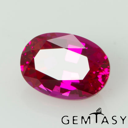 Cut stone - Ruby Pink Czochralski (Pulled) lab grown, facet Oval 7x5mm 0.78-0.93ct