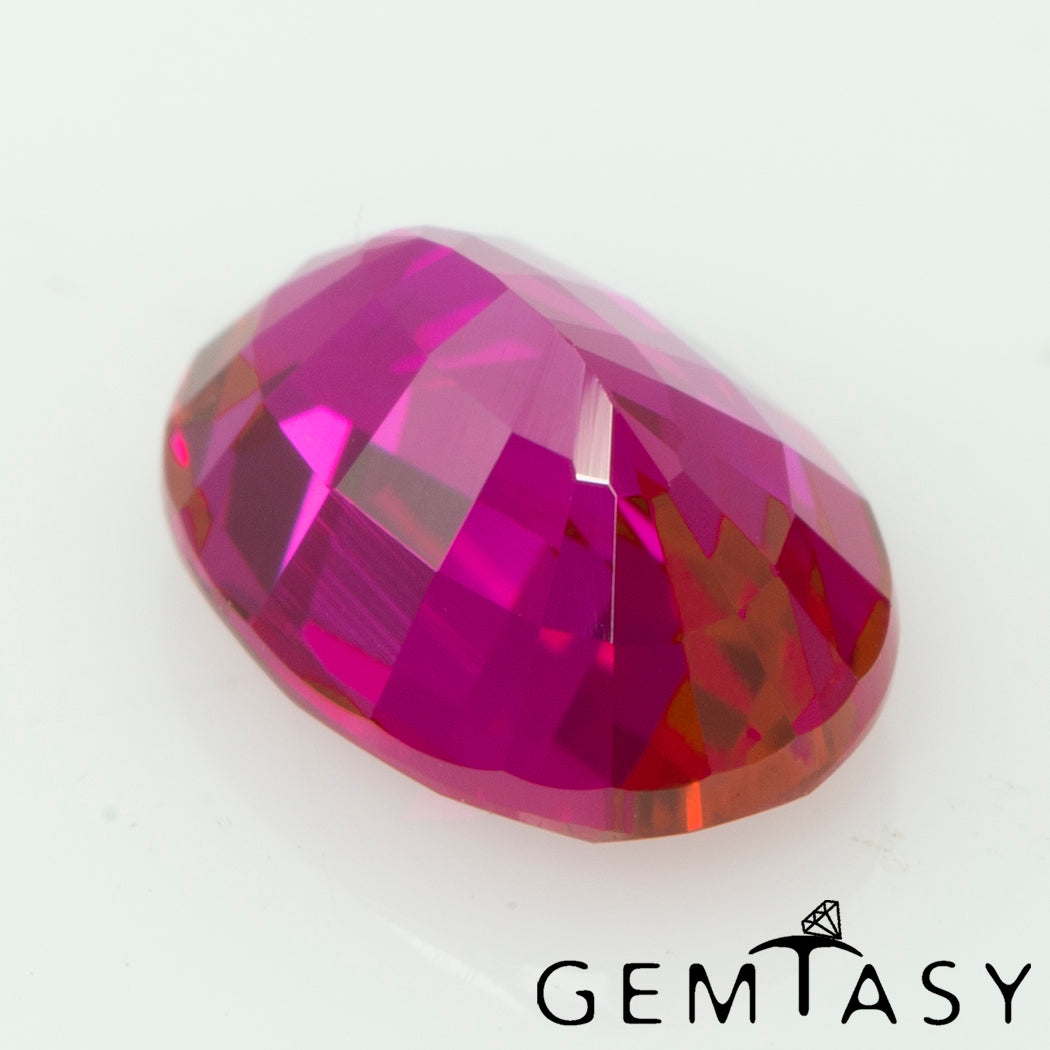 Cut stone - Ruby Pink Czochralski (Pulled) lab grown, facet Oval 7x5mm 0.78-0.93ct