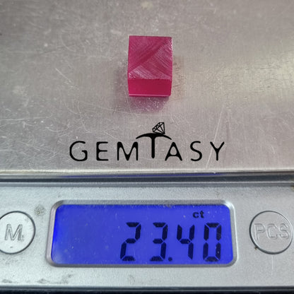 Piedra en bruto para facetar - Rubí rosado Czochralski (Pulled) cultivada en laboratorio 20-24ct
