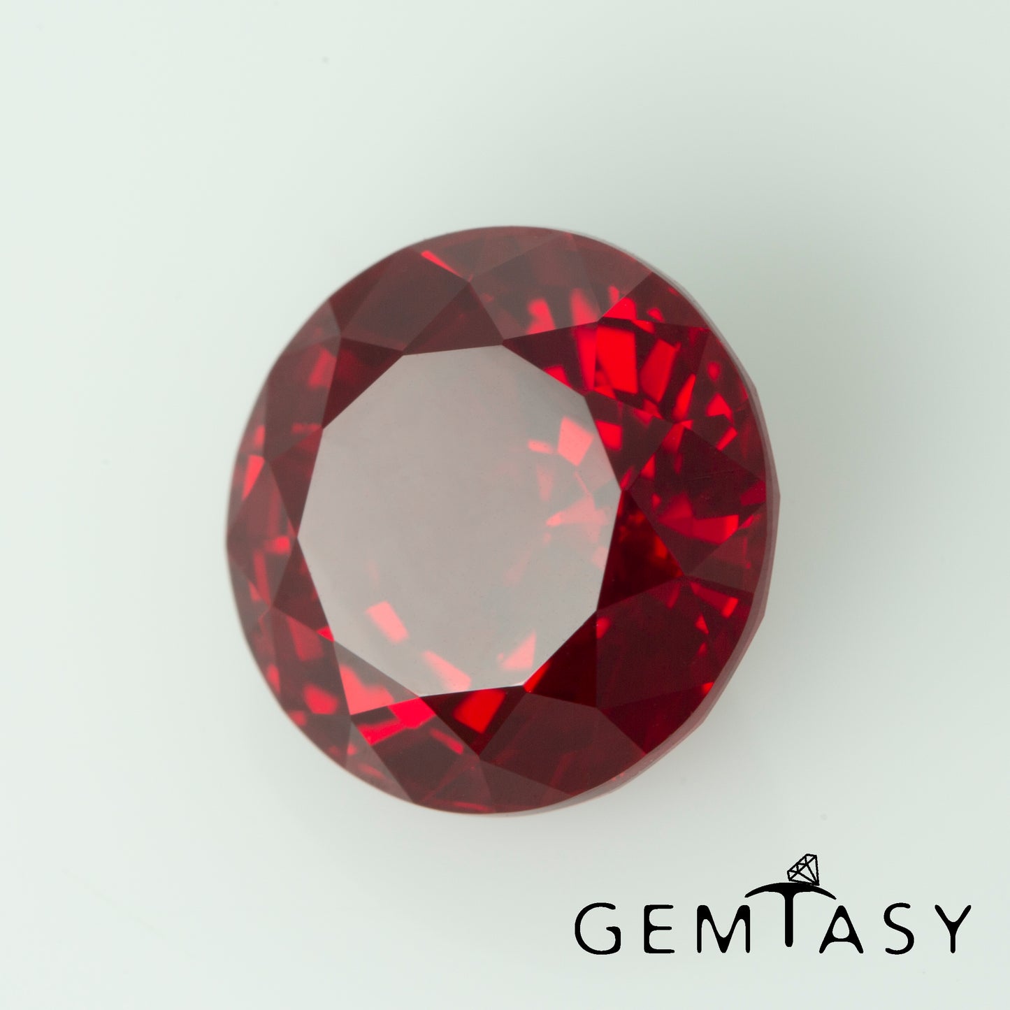 Cut stone - Ruby Pigeon blood Czochralski (Pulled) lab grown, facet Round 10mm 5.72ct