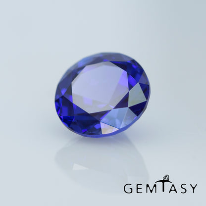 Cut stone - Sapphire Royal Blue Czochralski (Pulled) lab grown, facet Round 10.2mm 5.50ct