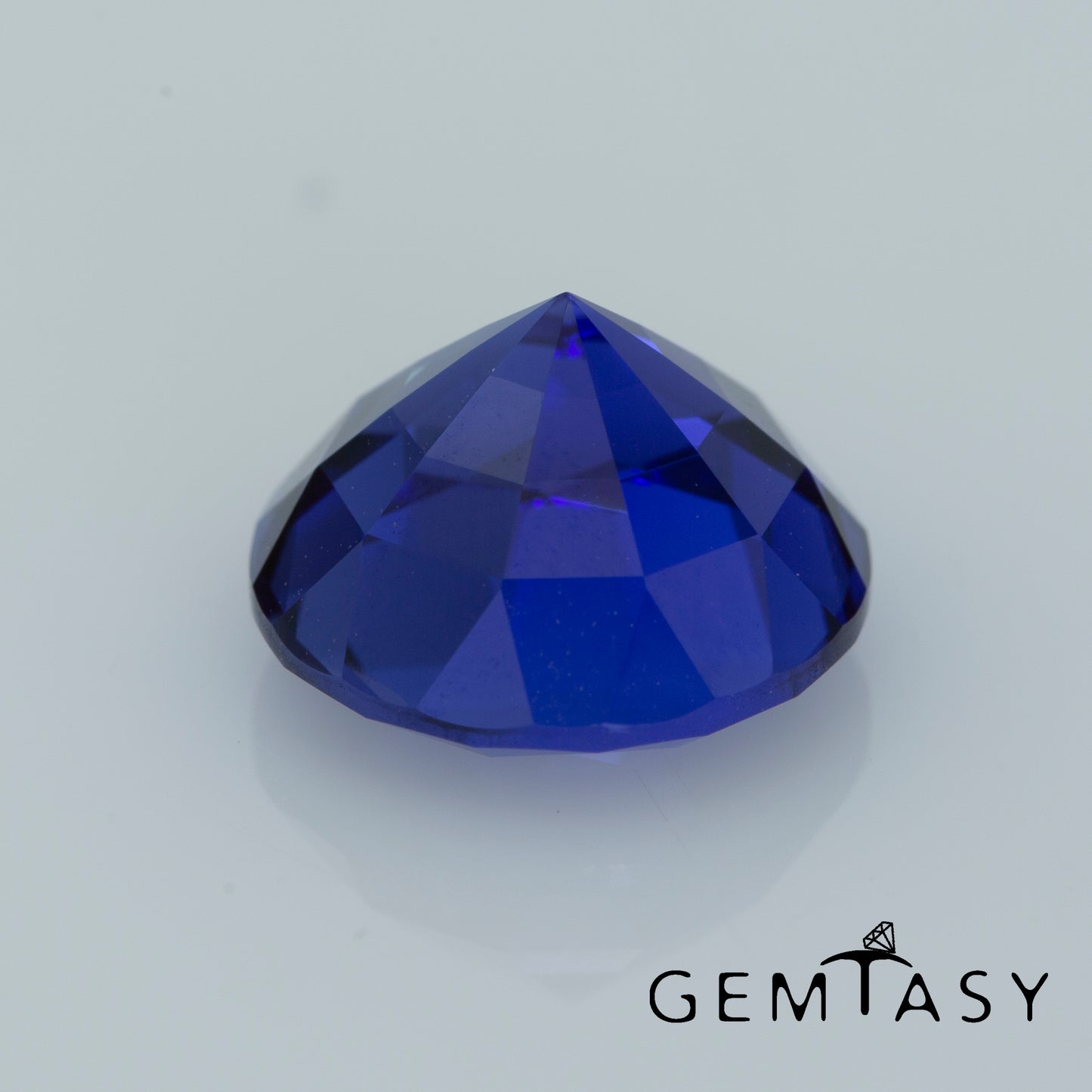 Cut stone - Sapphire Royal Blue Czochralski (Pulled) lab grown, facet Round 10.2mm 5.50ct