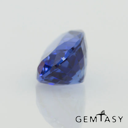 Cut stone - Sapphire Cornflower Blue Czochralski (Pulled) lab grown, facet Oval 7x5mm 1.20ct