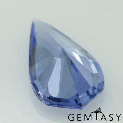 Cut stone - Sapphire Light Blue Czochralski (Pulled) lab grown, facet Fancy Arrow 14x8mm 3.44ct