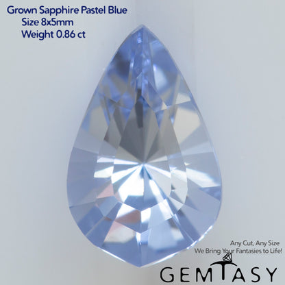 Cut stone - Sapphire Light Blue Czochralski (Pulled) lab grown, facet Fancy Arrow 8x5mm 0.85-0.90ct