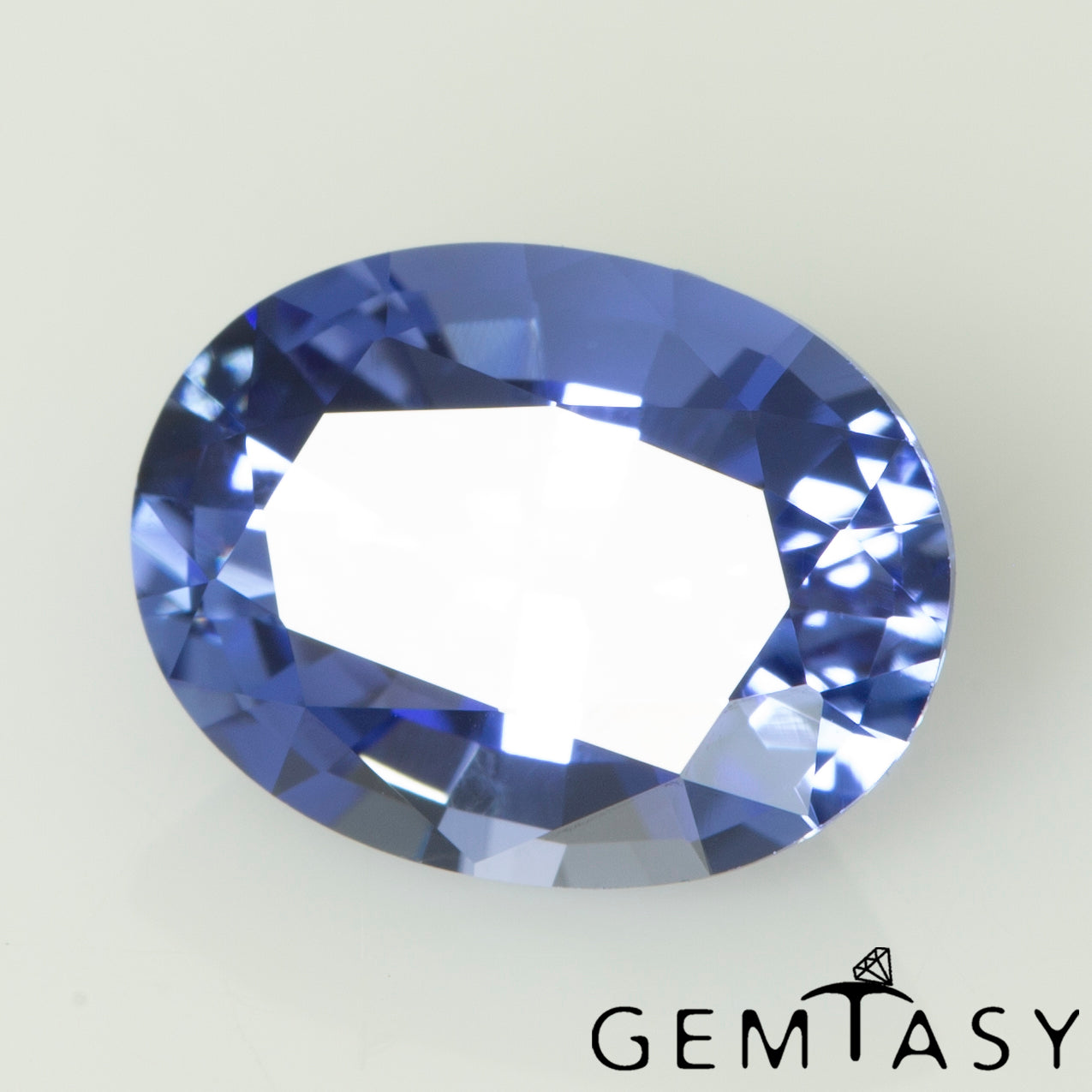 Cut stone - Sapphire Cornflower Blue Czochralski (Pulled) lab grown, facet Oval 8x6mm 1.51-1.66ct