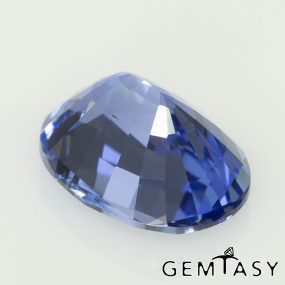 Pierre taillée - Saphir Bleuet bleu Czochralski (Tiré) cultivé en laboratoire, facette Ovale 8x6mm 1,51-1,66ct