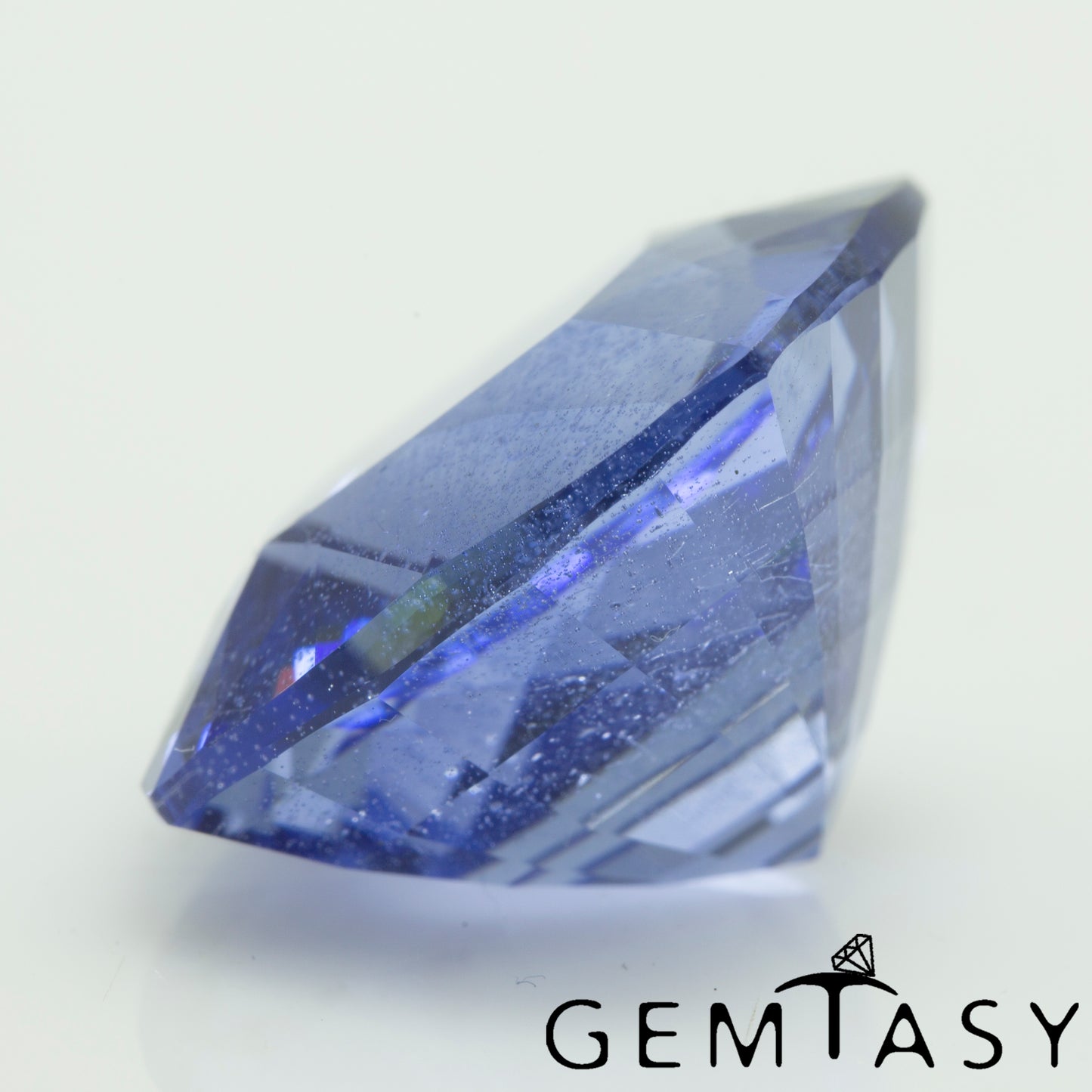 Cut stone - Sapphire Cornflower Blue Czochralski (Pulled) lab grown, facet Cushion 18x18mm 33.78ct