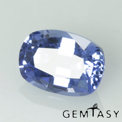 Cut stone - Sapphire Cornflower Blue Czochralski (Pulled) lab grown, facet Cushion 7x5mm 1.02-1.23ct