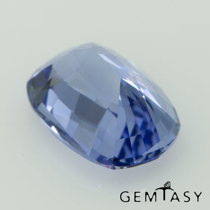 Cut stone - Sapphire Cornflower Blue Czochralski (Pulled) lab grown, facet Cushion 7x5mm 1.02-1.23ct