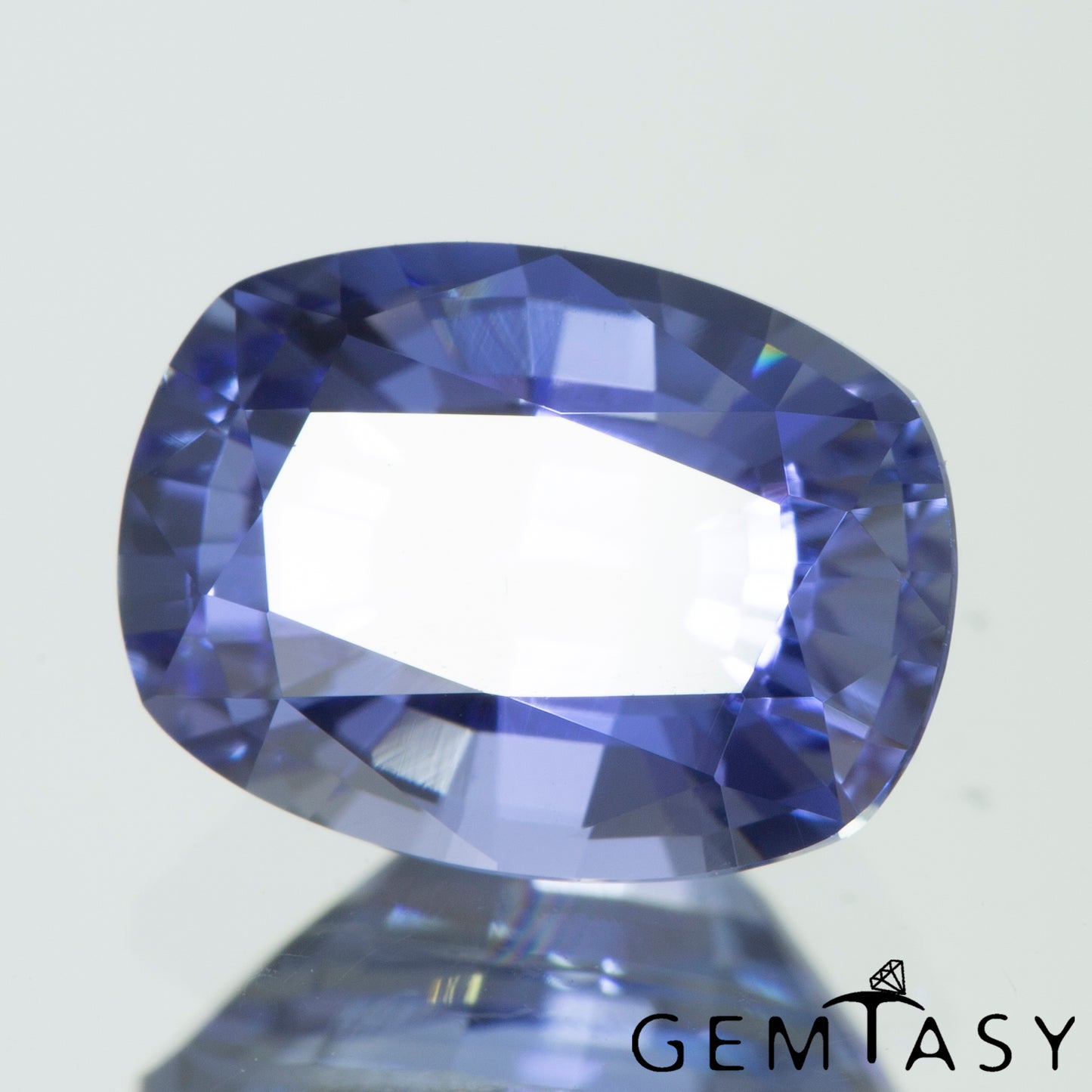 Cut stone - Sapphire Cornflower Blue Czochralski (Pulled) lab grown, facet Cushion 8x6mm 1.74-1.93ct