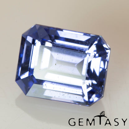 Pierre taillée - Saphir Bleu Clair Czochralski (Tiré) cultivé en laboratoire, facette Octogone 10x8mm 5,14ct