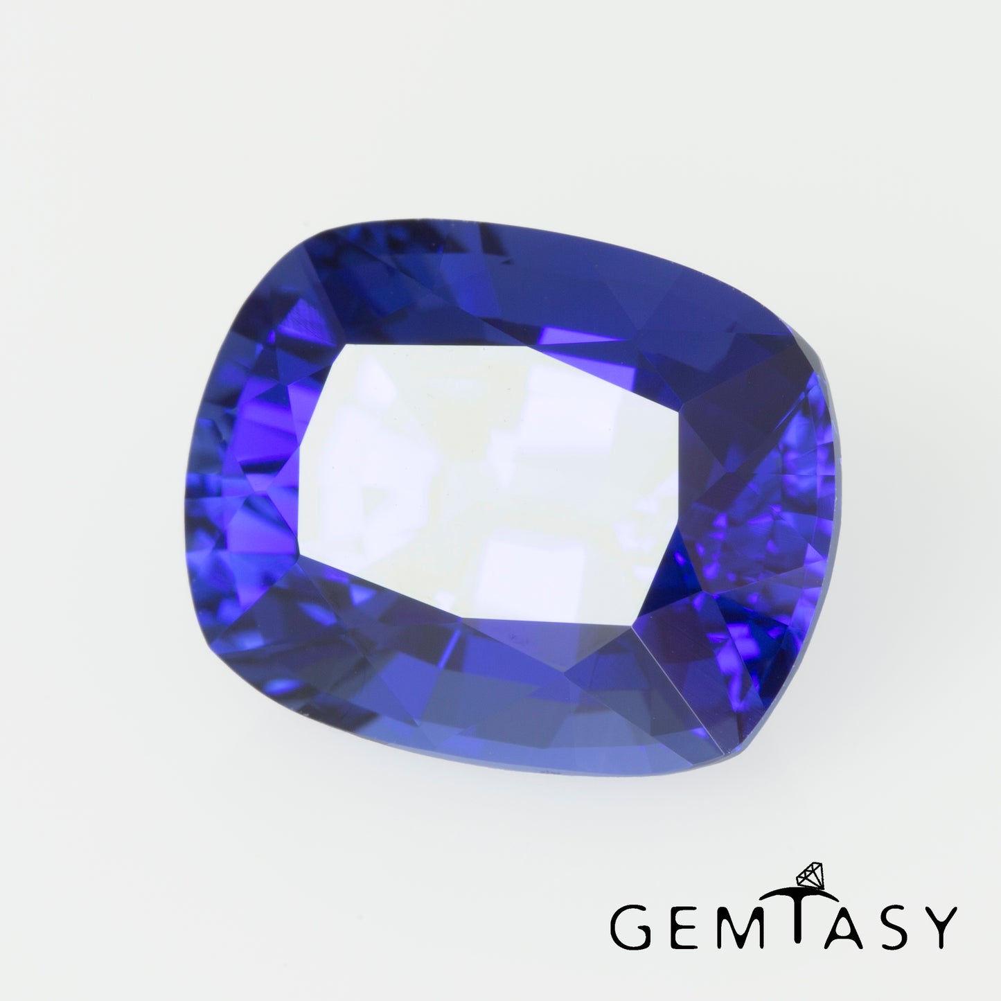 Cut stone - Sapphire Royal Blue Czochralski (Pulled) lab grown, facet Cushion 10x8mm 4.26ct