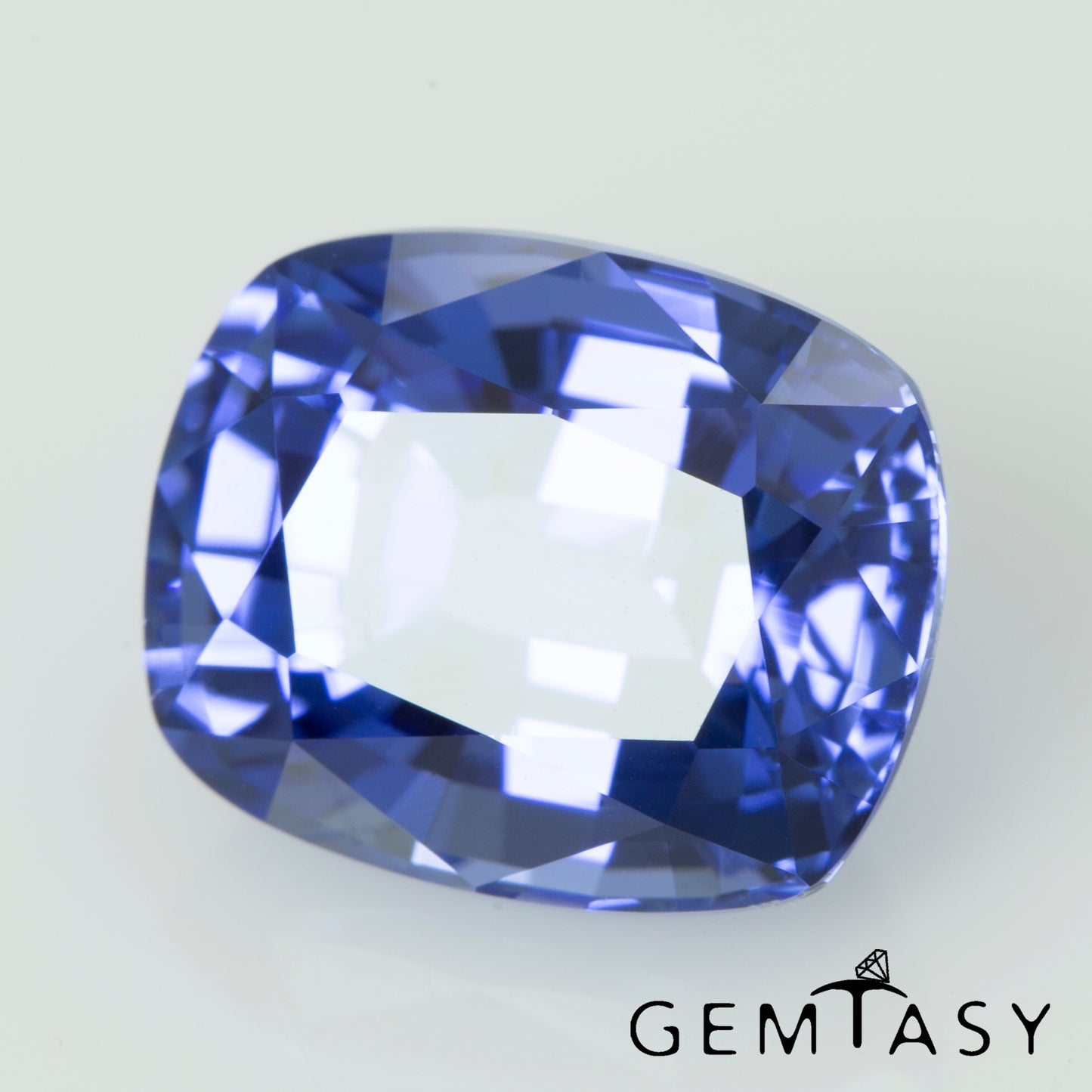 Cut stone - Sapphire Cornflower Blue Czochralski (Pulled) lab grown, facet Cushion 10x8mm 4.02-4.60ct