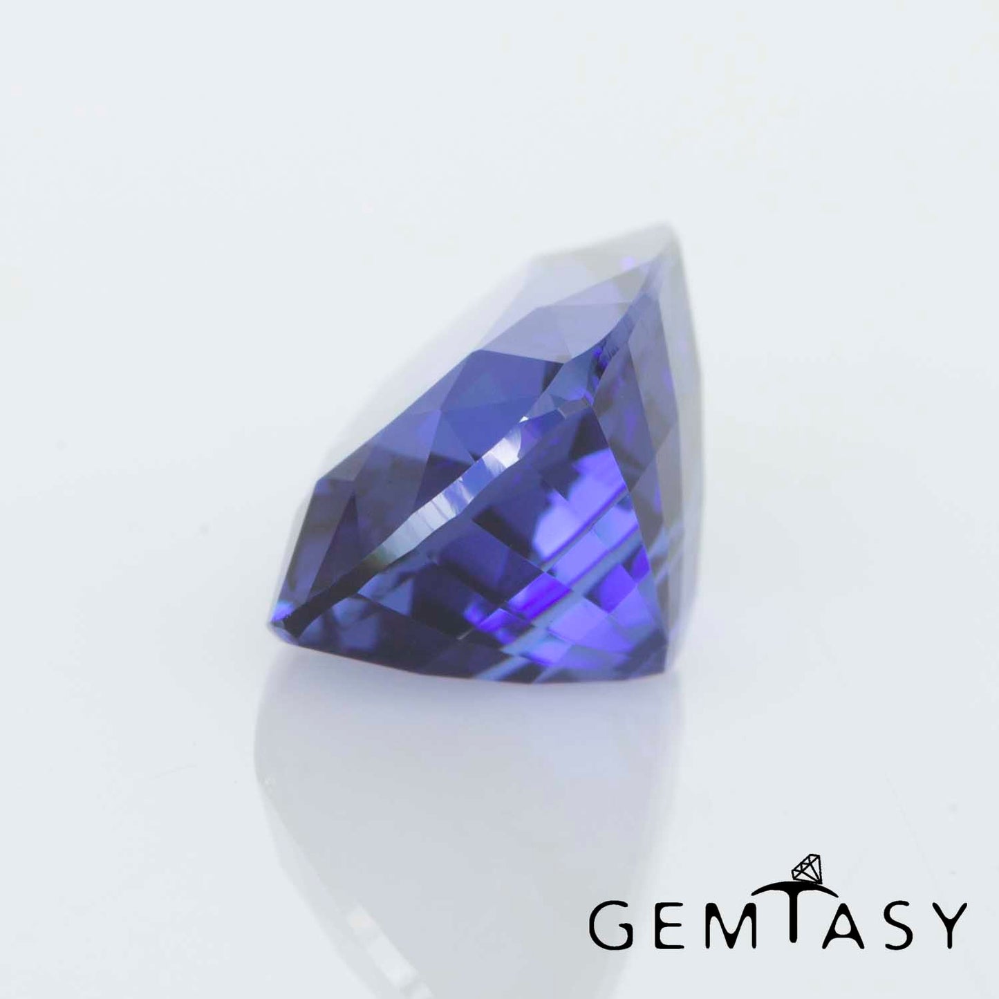 Cut stone - Sapphire Royal Blue Czochralski (Pulled) lab grown, facet Cushion 10x8mm 4.26ct