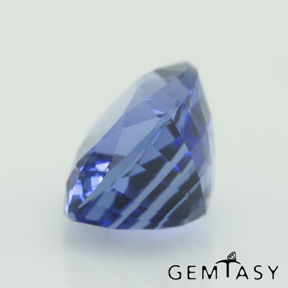 Cut stone - Sapphire Cornflower Blue Czochralski (Pulled) lab grown, facet Cushion 10x8mm 4.02-4.60ct