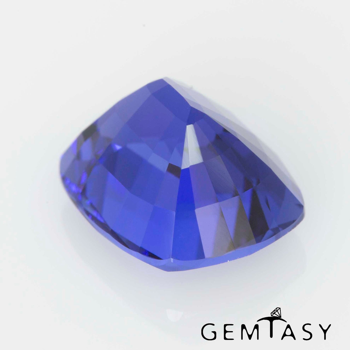 Cut stone - Sapphire Royal Blue Czochralski (Pulled) lab grown, facet Cushion 10x8mm 4.26ct