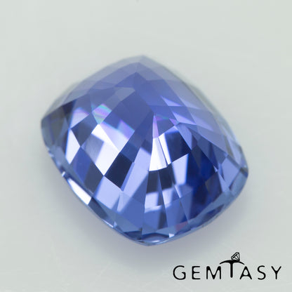 Cut stone - Sapphire Cornflower Blue Czochralski (Pulled) lab grown, facet Cushion 10x8mm 4.02-4.60ct