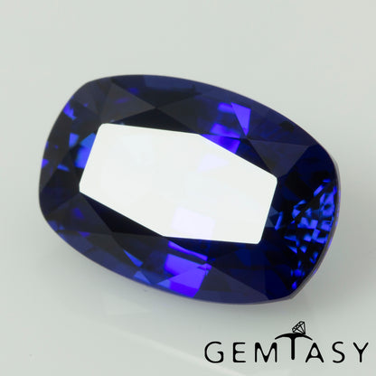 Cut stone - Sapphire Royal Blue Czochralski (Pulled) lab grown, facet Cushion 12x8mm 4.54-4.79ct