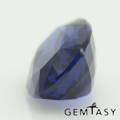 Cut stone - Sapphire Royal Blue Czochralski (Pulled) lab grown, facet Cushion 12x8mm 4.54-4.79ct