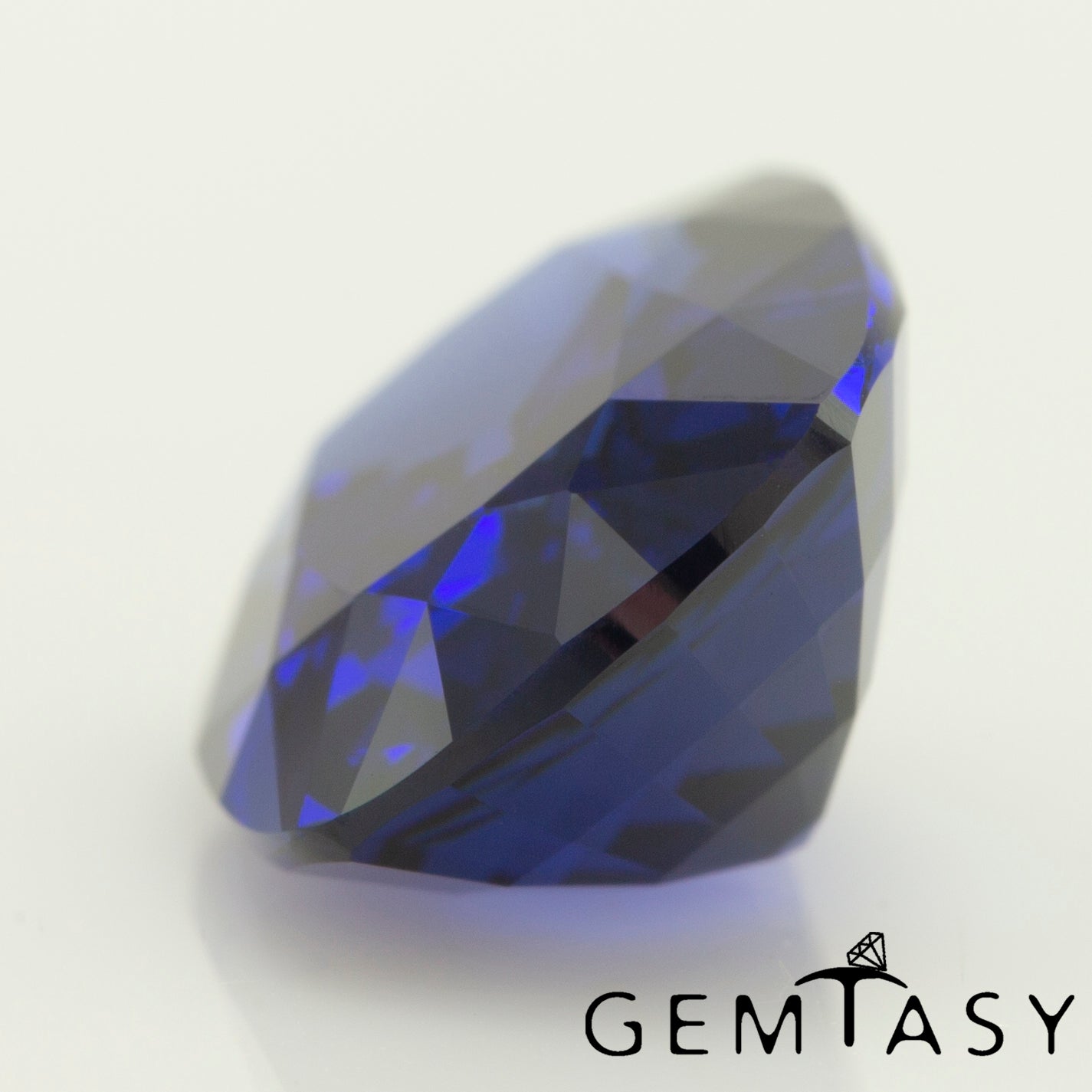 Cut stone - Sapphire Royal Blue Czochralski (Pulled) lab grown, facet Cushion 14x10mm 8.72-9.03ct