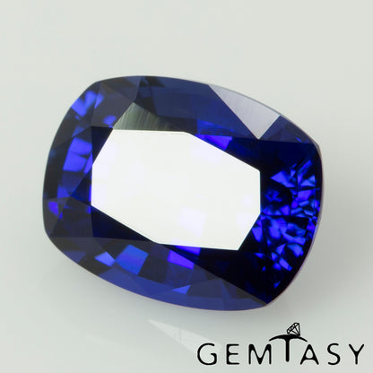 Cut stone - Sapphire Royal Blue Czochralski (Pulled) lab grown, facet Cushion 9x7mm 2.35-2.69ct