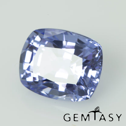 Cut stone - Sapphire Light Blue Czochralski (Pulled) lab grown, facet Cushion 10x8mm 3.61ct