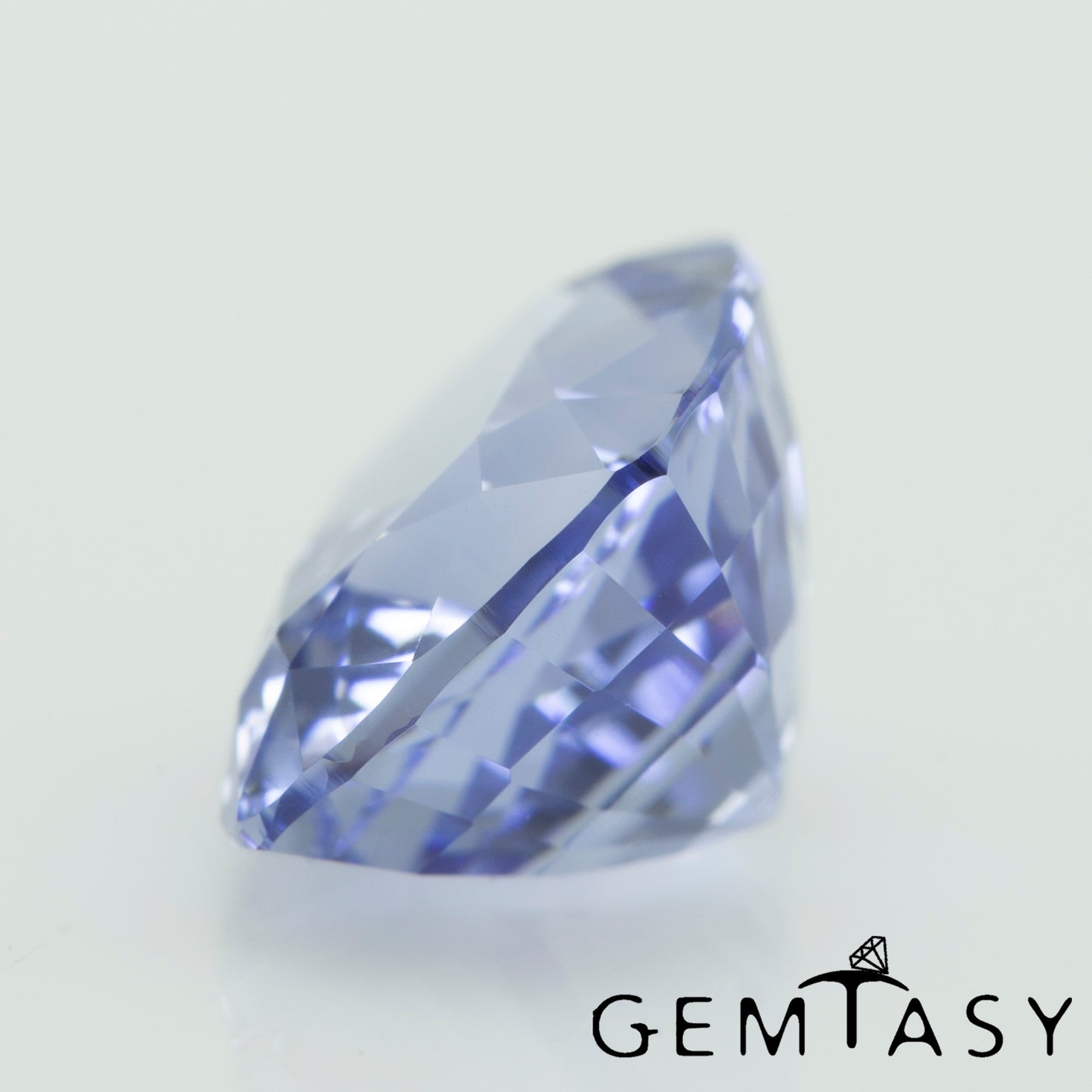 Cut stone - Sapphire Light Blue Czochralski (Pulled) lab grown, facet Cushion 10x8mm 3.61ct