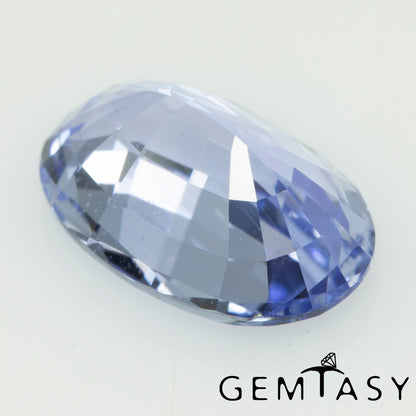 Cut stone - Sapphire Cornflower Blue Czochralski (Pulled) lab grown, facet Oval 12x8mm 4.14-4.81ct
