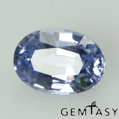 Cut stone - Sapphire Cornflower Blue Czochralski (Pulled) lab grown, facet Oval 7x5mm 1.02-1.25ct