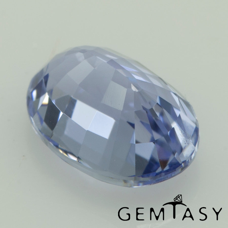 Cut stone - Sapphire Cornflower Blue Czochralski (Pulled) lab grown, facet Oval 7x5mm 1.02-1.25ct