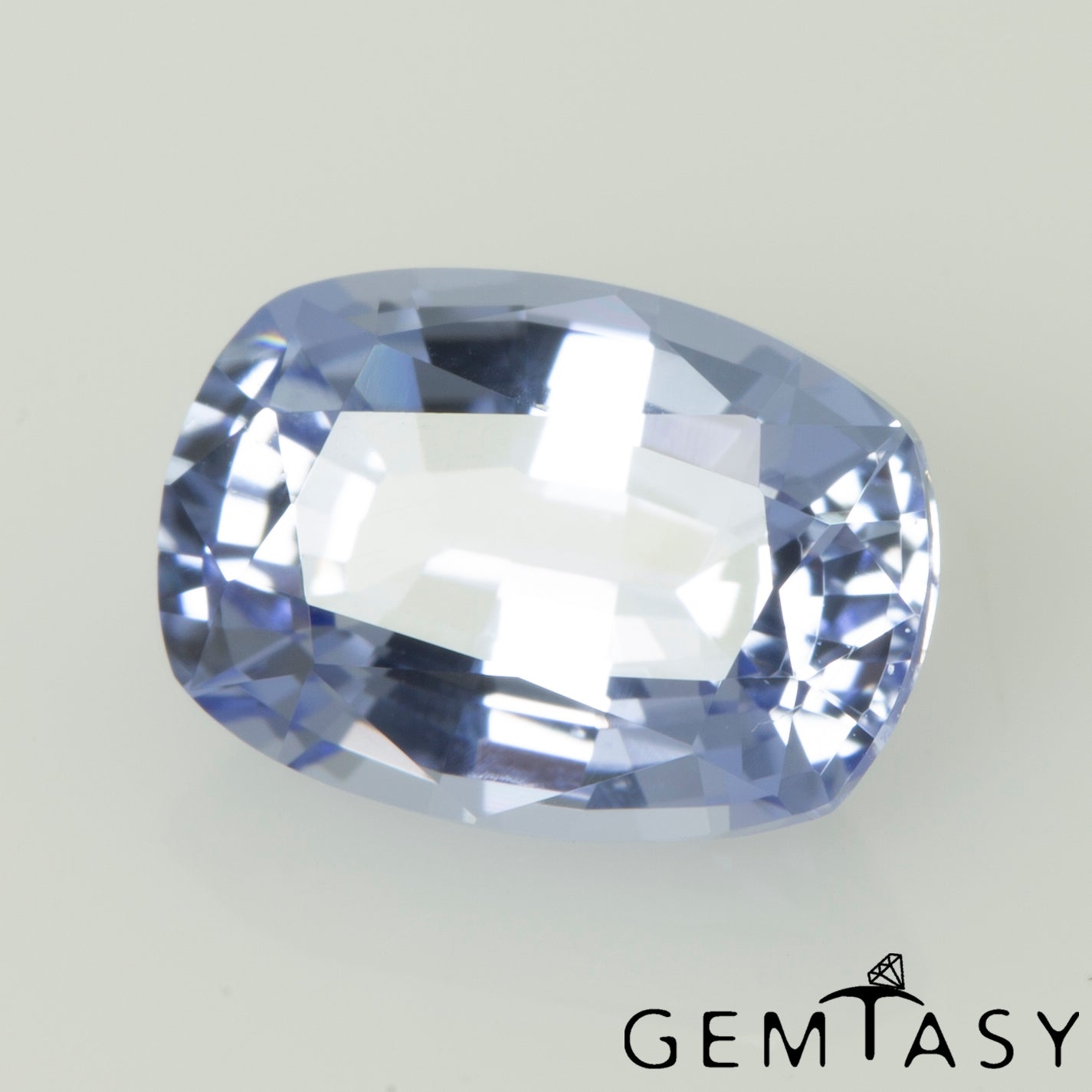 Cut stone - Sapphire Light Blue Czochralski (Pulled) lab grown, facet Cushion 7x5mm 1.06-1.25ct