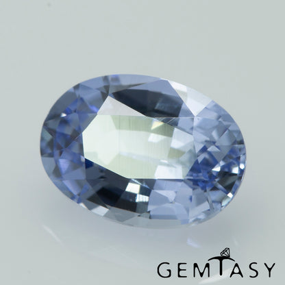 Cut stone - Sapphire Light Blue Czochralski (Pulled) lab grown, facet Oval 7x5mm 1.01-1.10ct