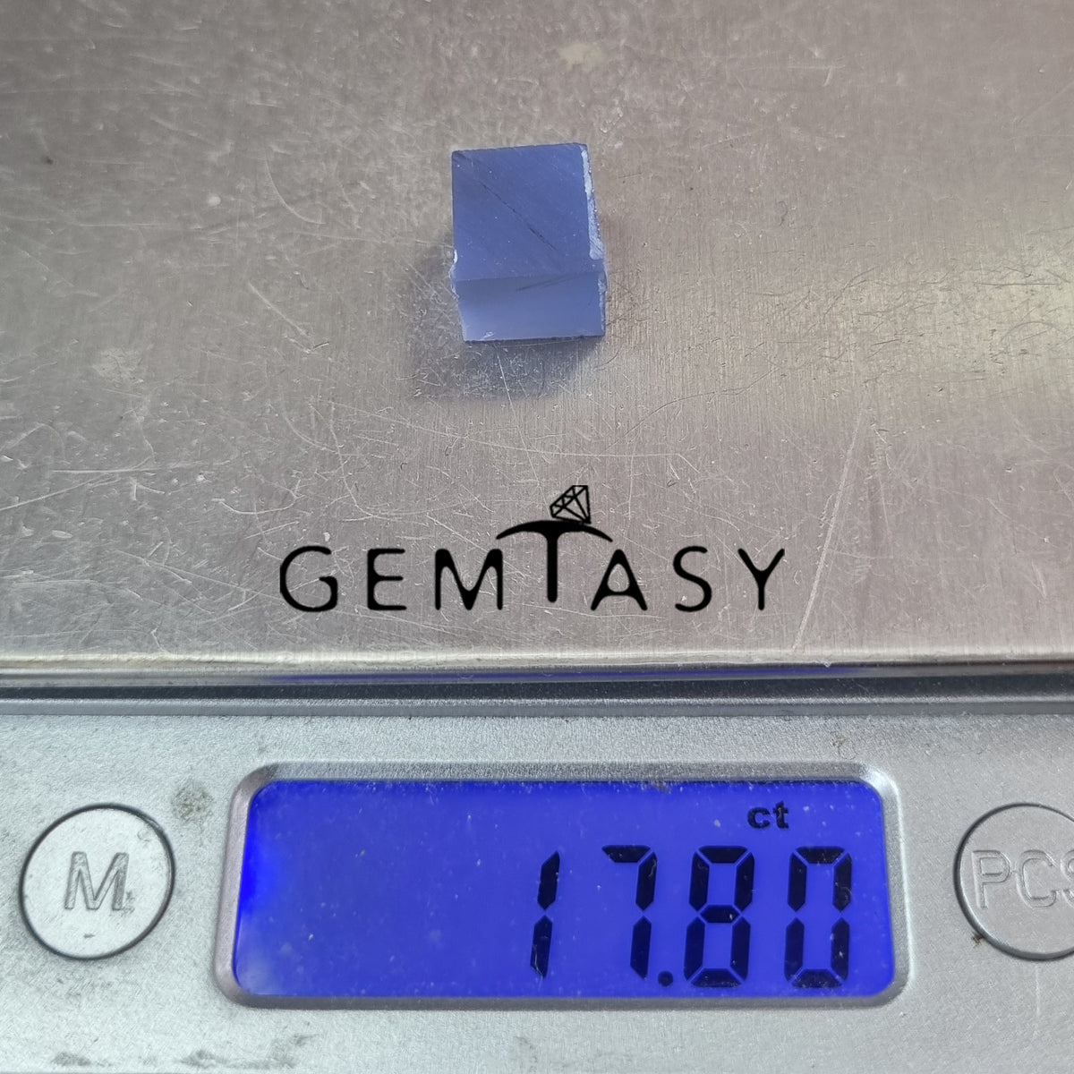 Pietra grezza da sfaccettare - Zaffiro azzurro chiaro Czochralski (tirato) cresciuto in laboratorio 16-19ct