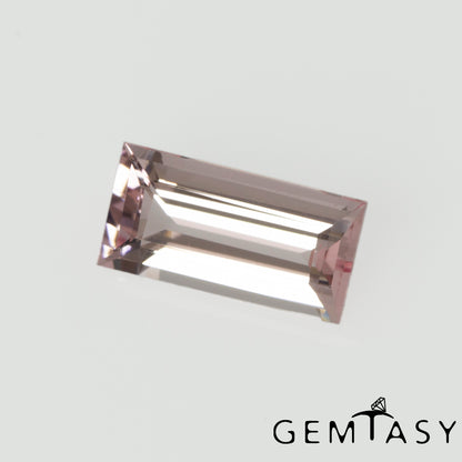 Cut stone - Sapphire Pink light Czochralski (Pulled) lab grown, facet Baguette 10x5mm 1.84ct