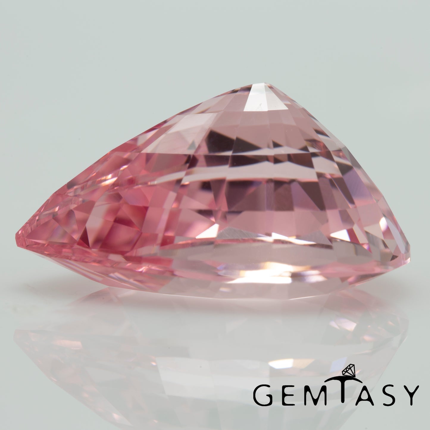 Cut stone - Sapphire light Pink Czochralski (Pulled) lab grown, facet Pear 17x12mm 12.89ct