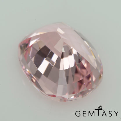 Cut stone - Sapphire Pink light Czochralski (Pulled) lab grown, facet Cushion 10x8mm 4.11ct