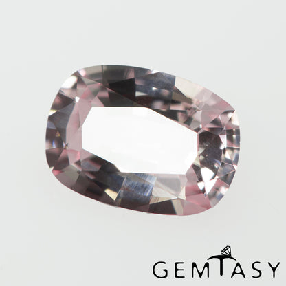 Cut stone - Sapphire Pink light Czochralski (Pulled) lab grown, facet Cushion 7x5mm 0.95ct